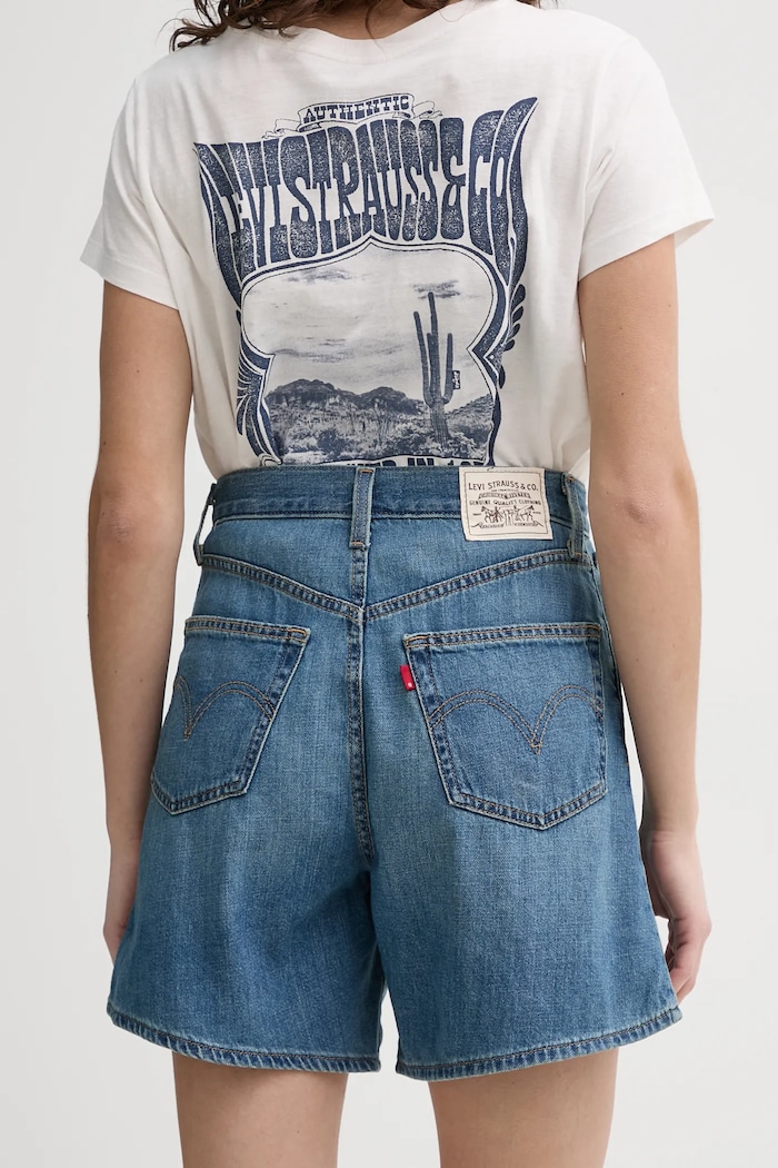 Abbigliamento Levi's pantaloncini da donna in jeans HIGH BAGGY SHORT A9311 blu