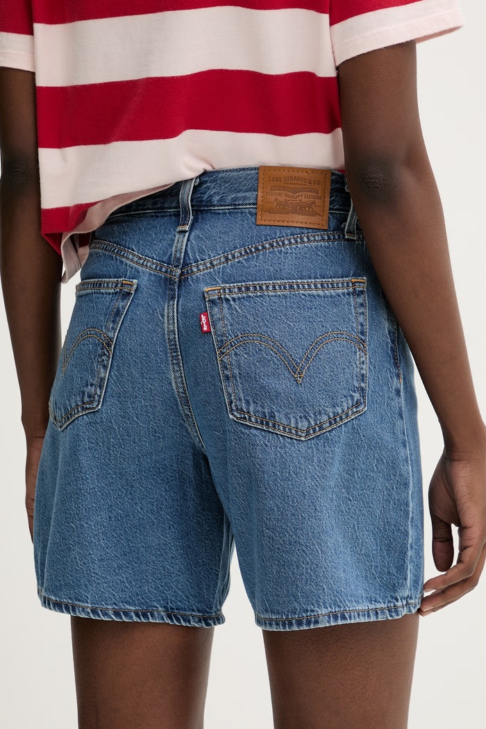 Ρούχα Levi's σορτς γυναικεία ντένιμ HIGH BAGGY SHORT A9311 μπλε