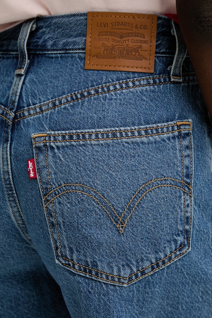 Levi's σορτς γυναικεία ντένιμ HIGH BAGGY SHORT μπλε A9311