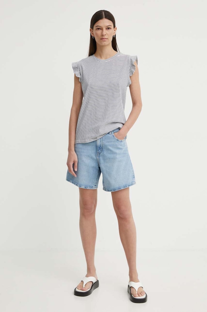 Levi's къс панталон дамски от деним HIGH BAGGY SHORT A9311 син AA00