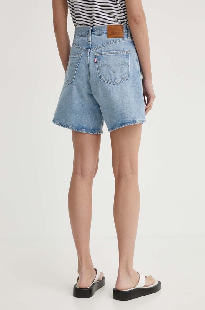 Дрехи Levi's къс панталон дамски от деним HIGH BAGGY SHORT A9311 син