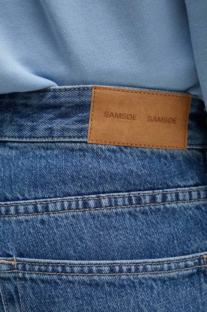 Rifľové krátke nohavice Samsoe Samsoe SAEDDIE modrá M24200009