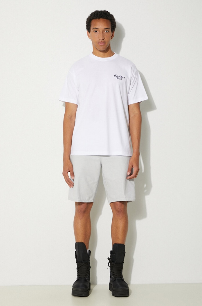 Carhartt WIP pantaloncini in cotone Single Knee Short I027942.29J02 grigio AW24