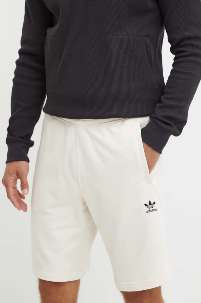 adidas Originals szorty bawełniane Essential bawełna beżowy IY8518