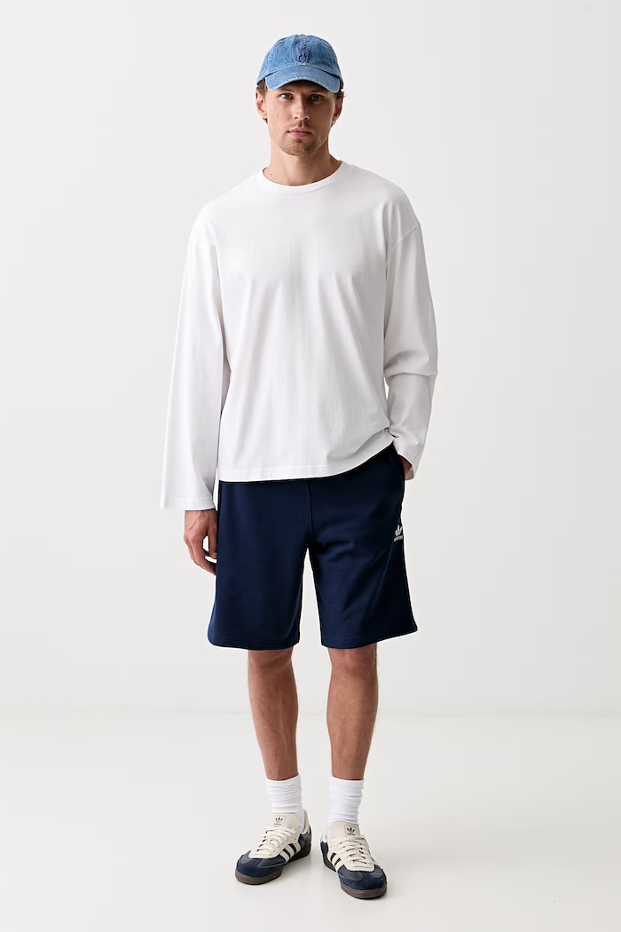 adidas Originals σορτς Ανδρικά βαμβακερά Essential IY8521 σκούρο μπλε SS26
