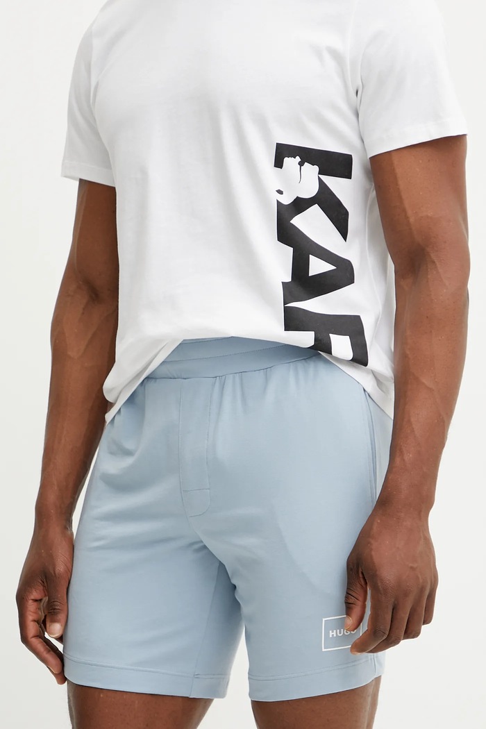 HUGO Pantaloni scurți de pijama bărbați cu bumbac Laze Shorts CW albastru 50525247