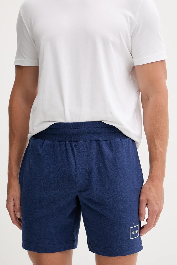 HUGO szorty piżamowe męskie z bawełną Laze Shorts CW granatowy 50525247