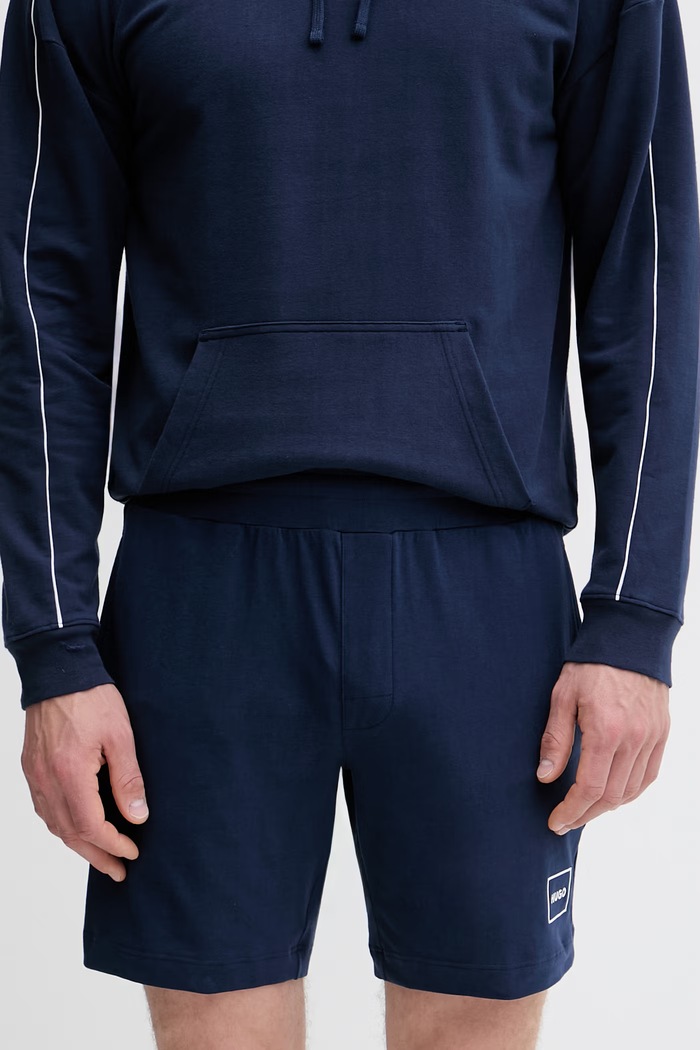 HUGO szorty piżamowe męskie z bawełną Laze Shorts CW granatowy 50525247