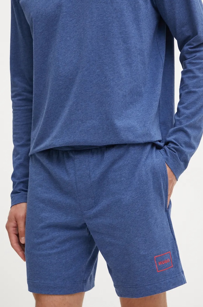 HUGO szorty piżamowe męskie z bawełną Laze Shorts CW bawełna granatowy 50525247