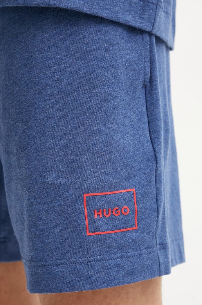 HUGO szorty piżamowe męskie z bawełną Laze Shorts CW granatowy 50525247