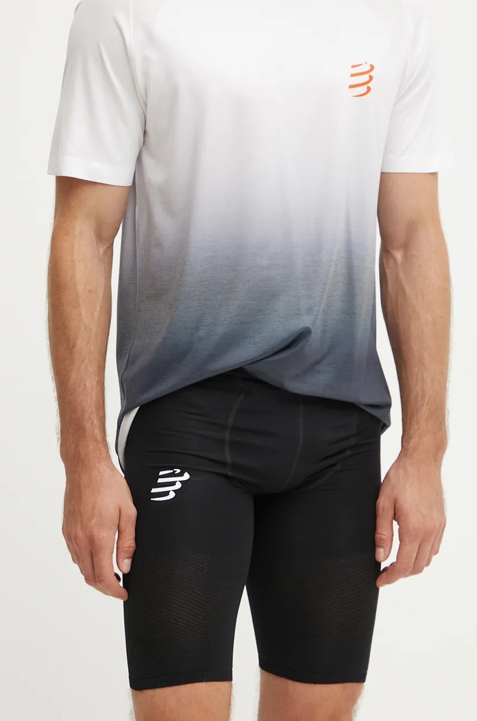 Bežecké šortky Compressport Run Under Control s elastanom čierna AM00022B