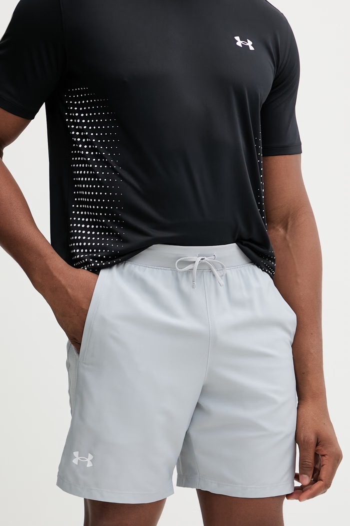 Under Armour rövidnadrág futáshoz Launch 7 Unlined sima szürke 1382622001
