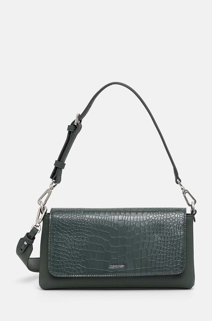 Calvin Klein torebka nie mieści A4 zielony K60K612111