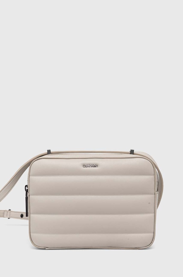 Kabelka Calvin Klein imitácia kože béžová K60K612114
