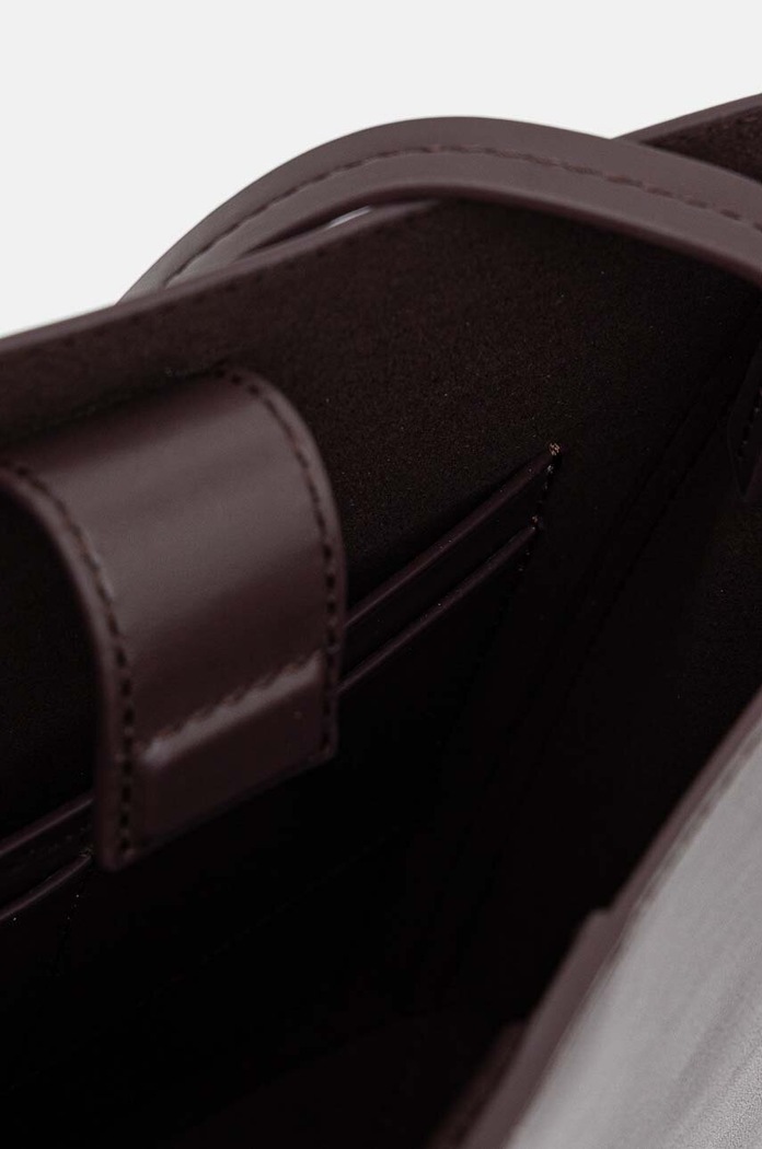 Kožená kabelka Calvin Klein K60K612649 hnedá
