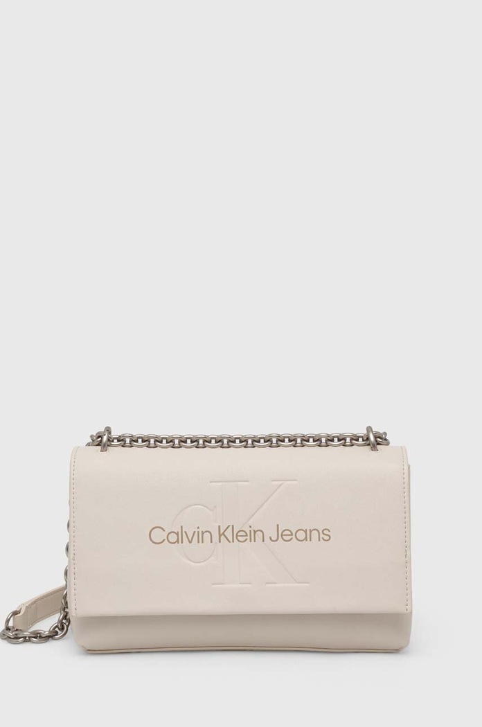 Kabelka Calvin Klein Jeans potisk béžová K60K612221