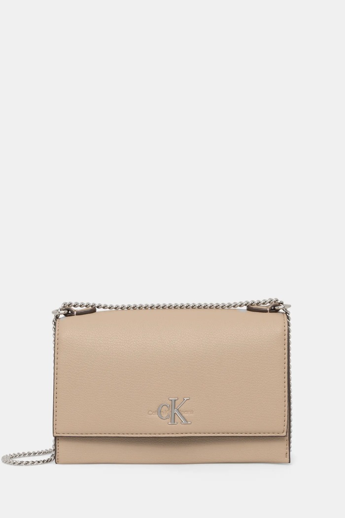Τσάντα Calvin Klein Jeans απομίμηση λείου δέρματος μπεζ K60K612233