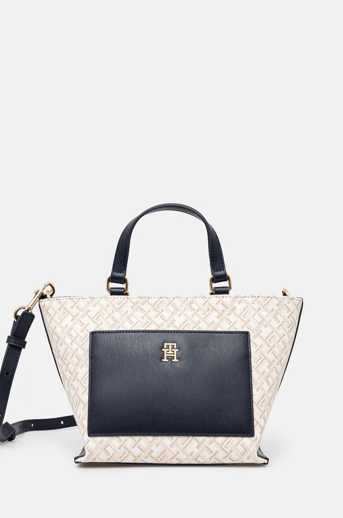 Tommy Hilfiger torebka nie mieści A4 beżowy AW0AW16707