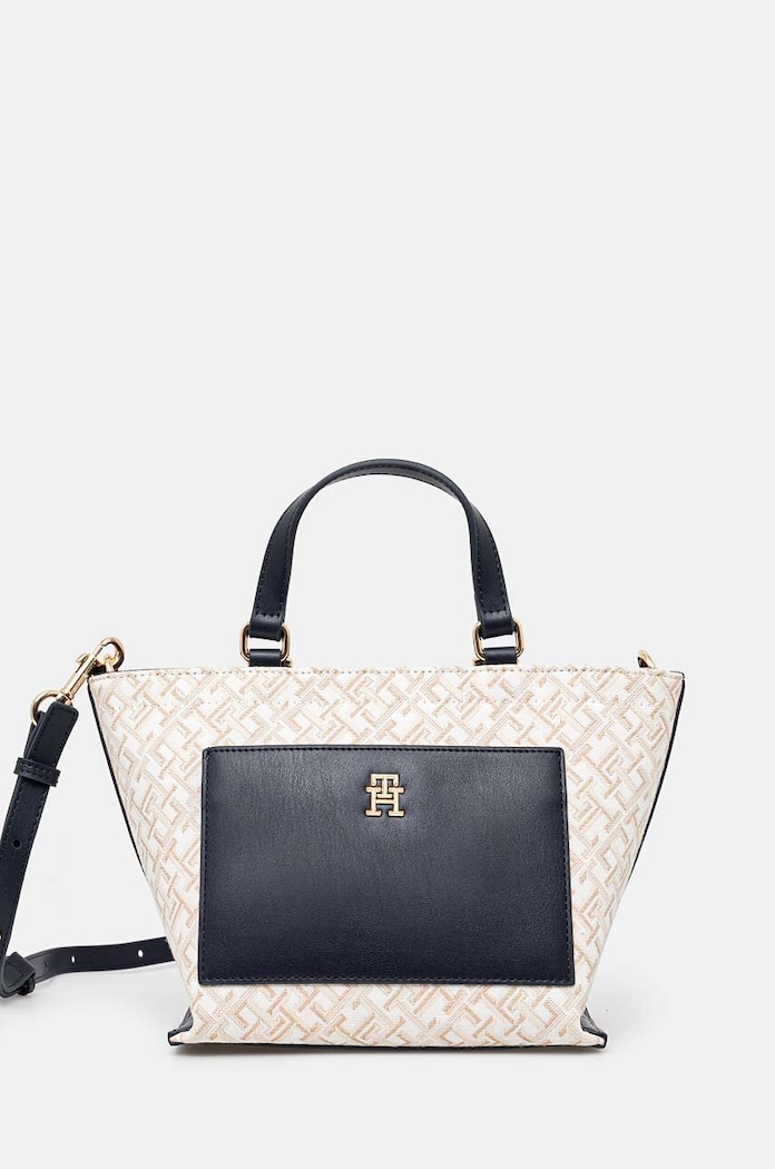 Tommy Hilfiger torebka nie mieści A4 beżowy AW0AW16707