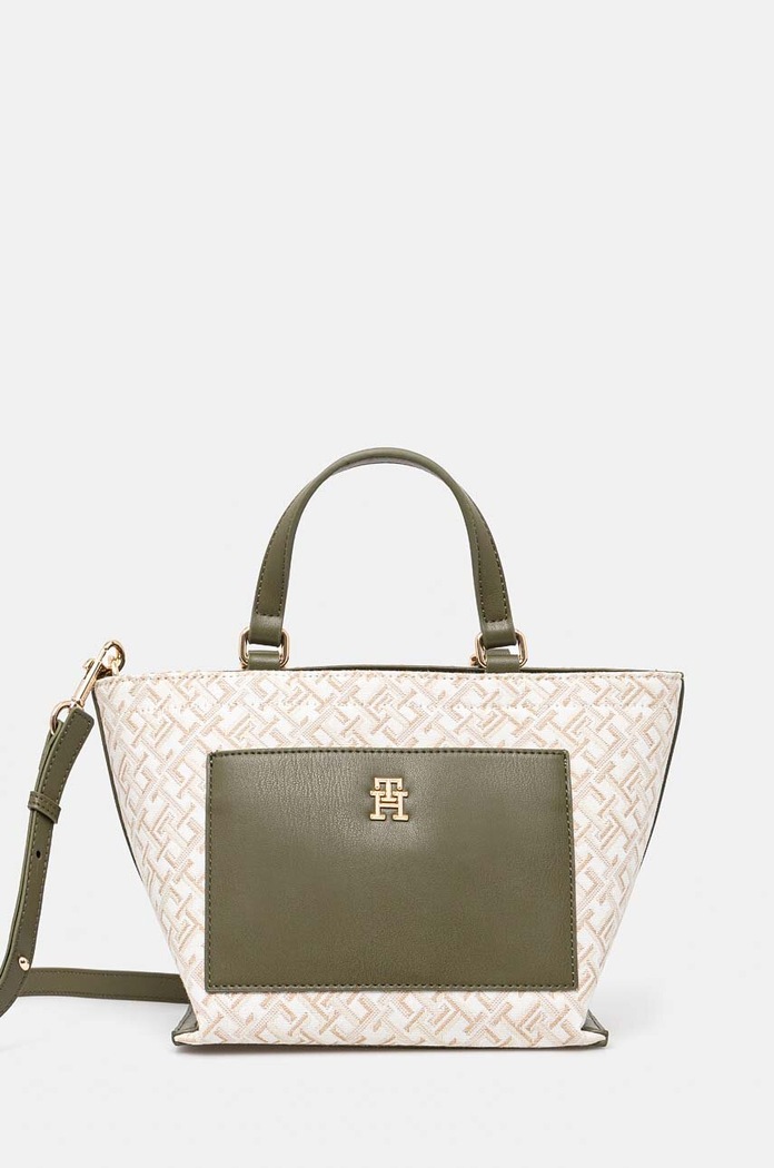 Kabelka Tommy Hilfiger vzorovaný zelená AW0AW16707