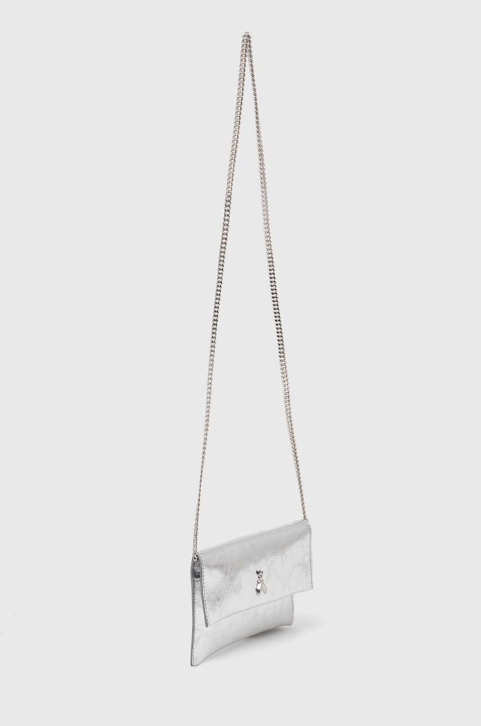 Patrizia Pepe bőr borítéktáska 8B0050.L112 ezüst AW24
