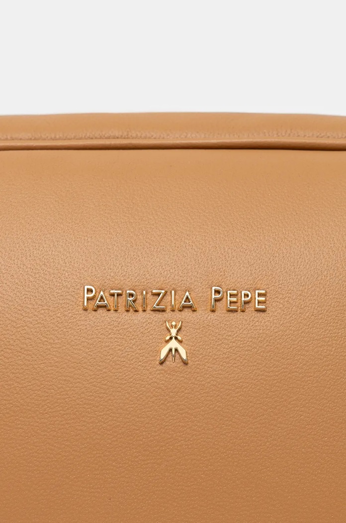 Kožená kabelka Patrizia Pepe 8B0192.L113 béžová