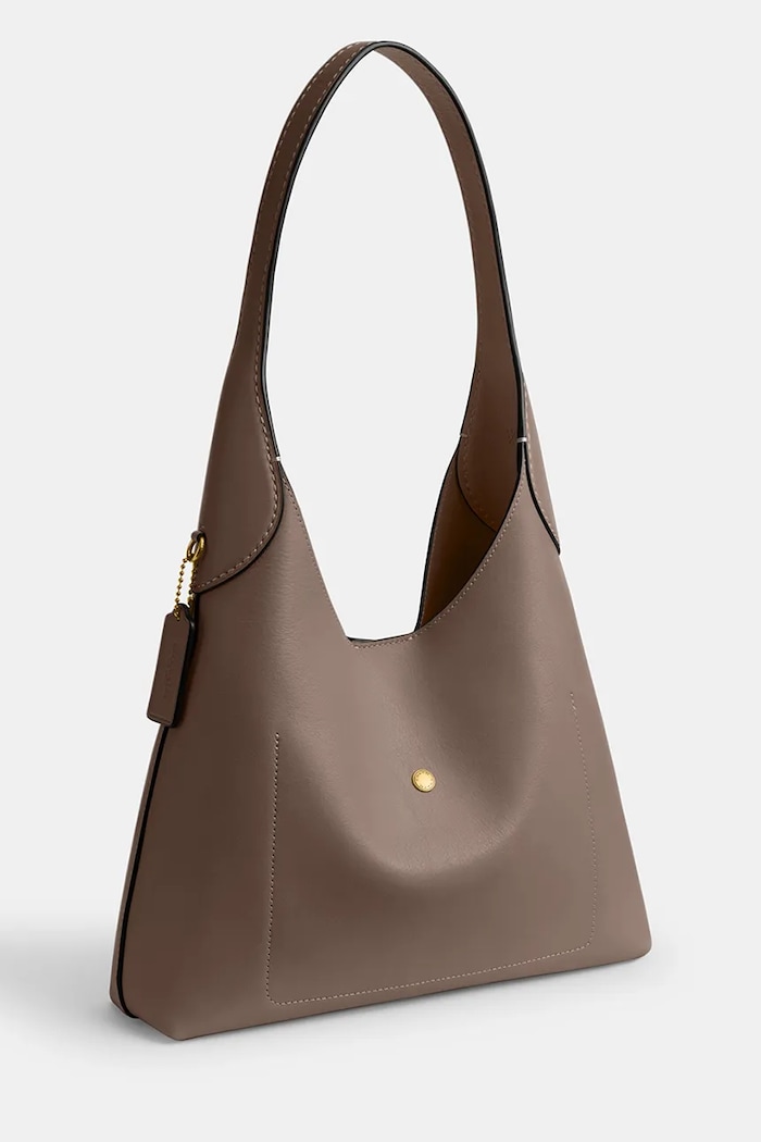 Accesorii Coach geantă de piele Brooklyn Shoulder Bag 28 CU068 maro