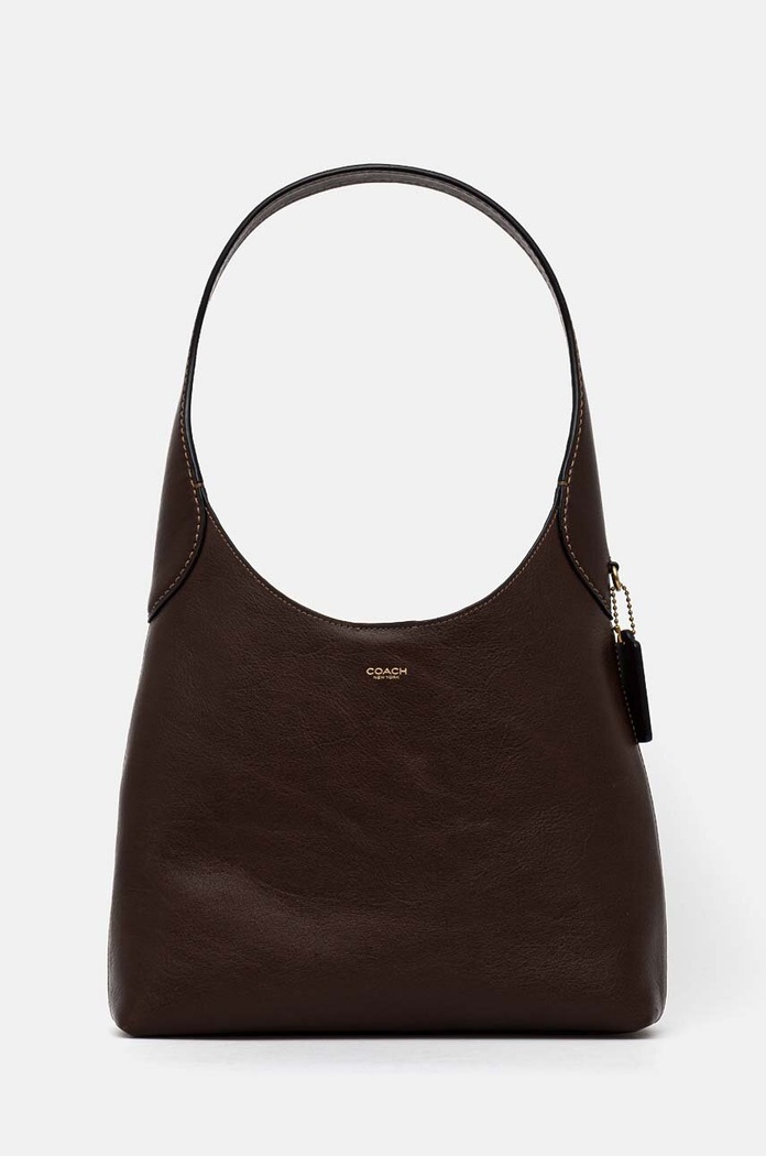 Шкіряна сумочка Coach Brooklyn Shoulder Bag 28 гладкий коричневий CU068