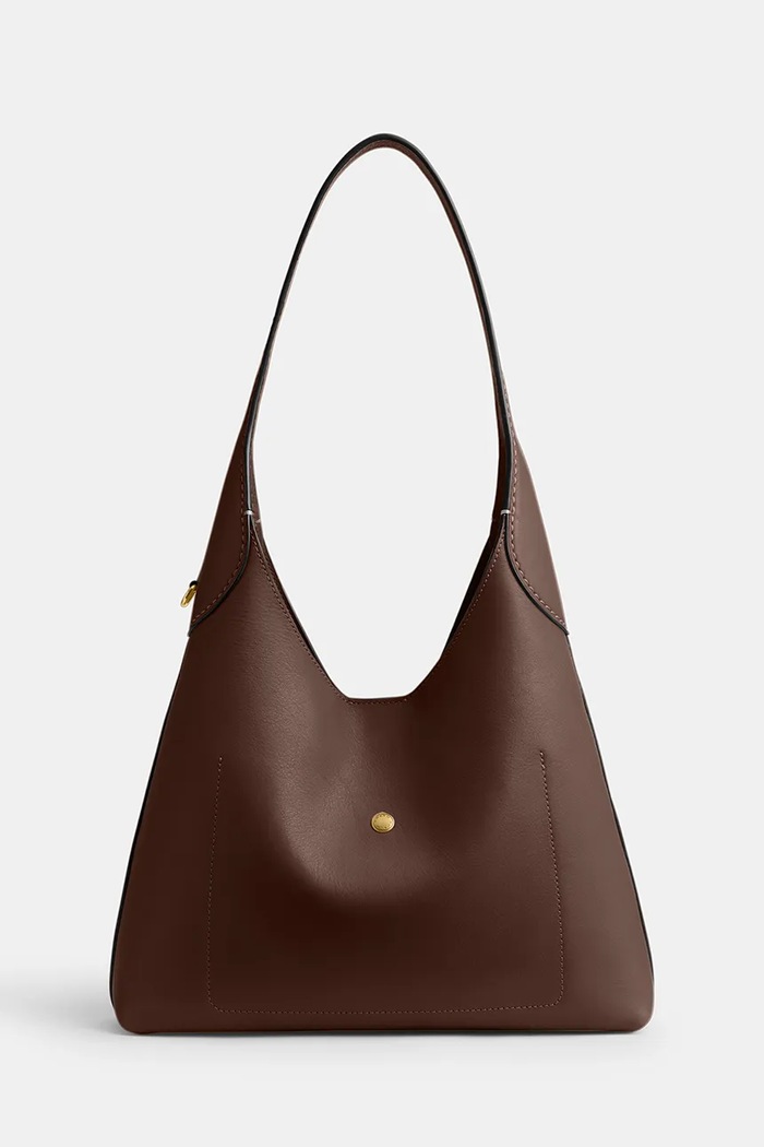 Шкіряна сумочка Coach Brooklyn Shoulder Bag 28 CU068 коричневий AA00