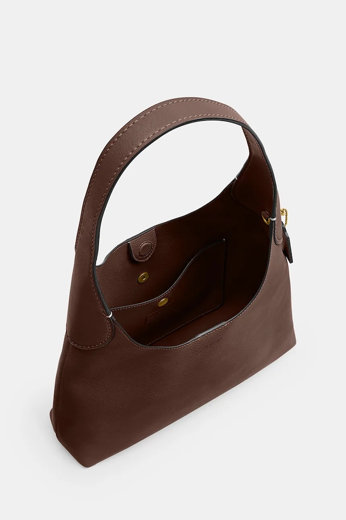 Шкіряна сумочка Coach Brooklyn Shoulder Bag 28 CU068 коричневий