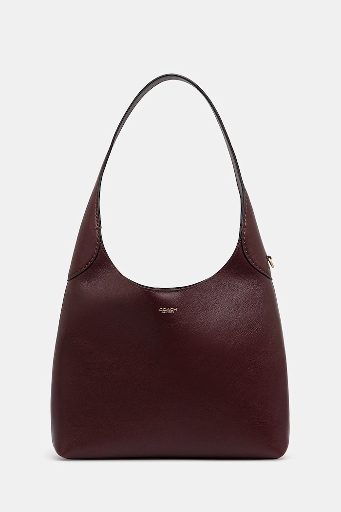 Coach geantă de piele Brooklyn Shoulder Bag 28 uni burgundia CU068