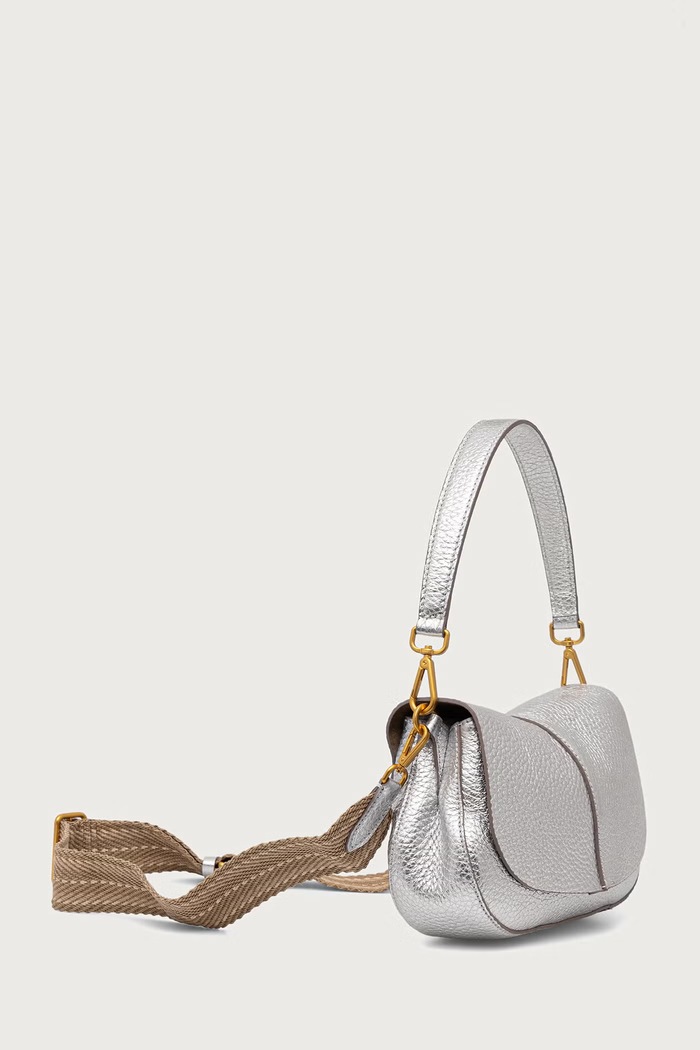 Gianni Chiarini Torebka crossbody damska skórzana HELENA ROUND BS.11088.TKL srebrny SS26