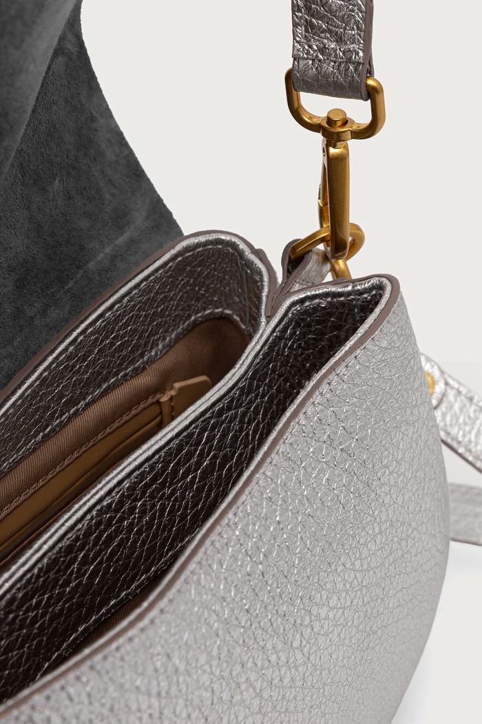 Torebka crossbody damska skórzana HELENA ROUND Gianni Chiarini srebrny BS.11088.TKL