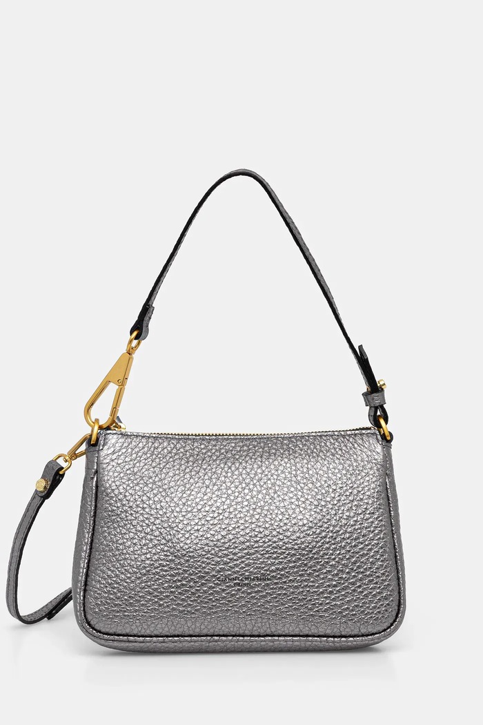 Δερμάτινη τσάντα Gianni Chiarini BROOKE λείο δέρμα ασημί BS.8750.TKL