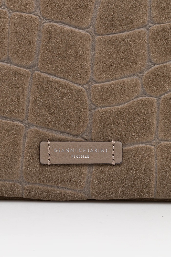 Accesorii Gianni Chiarini geantă de mână din piele întoarsă NORA POUCH BS.10225.CM.PL verde