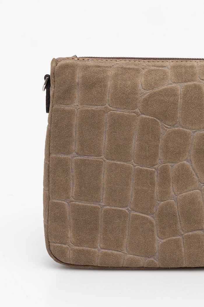 Gianni Chiarini geantă de mână din piele întoarsă NORA POUCH verde BS.10225.CM.PL