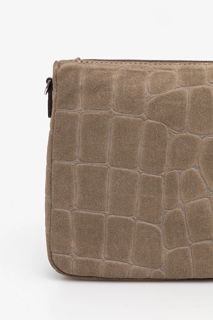 Gianni Chiarini geantă de mână din piele întoarsă NORA POUCH verde BS.10225.CM.PL