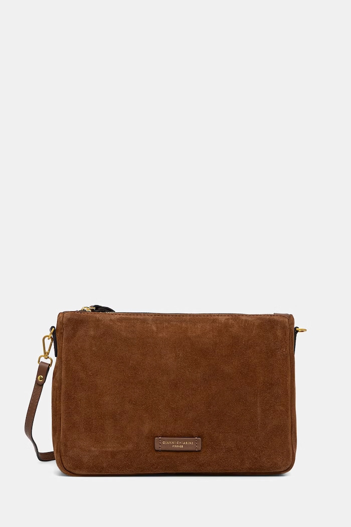 Gianni Chiarini torebka crossbody damska zamszowa NORA POUCH brązowy BS.10225.CM.PL