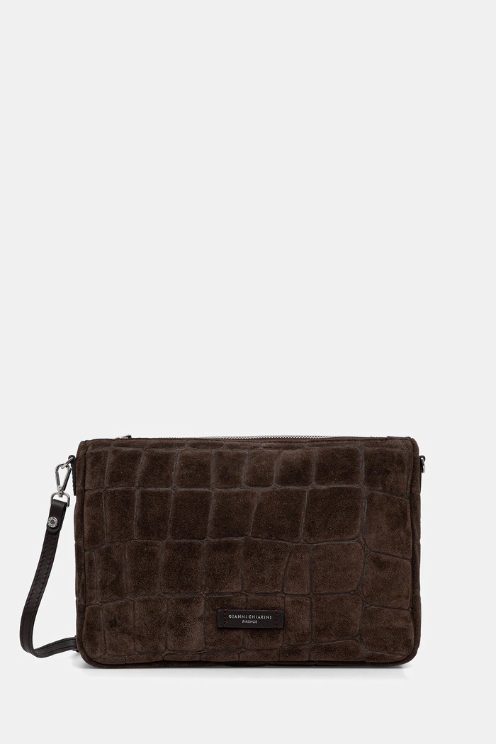 Gianni Chiarini Geantă crossbody pentru femei din piele întoarsă NORA POUCH maro BS.10225.CM.PL