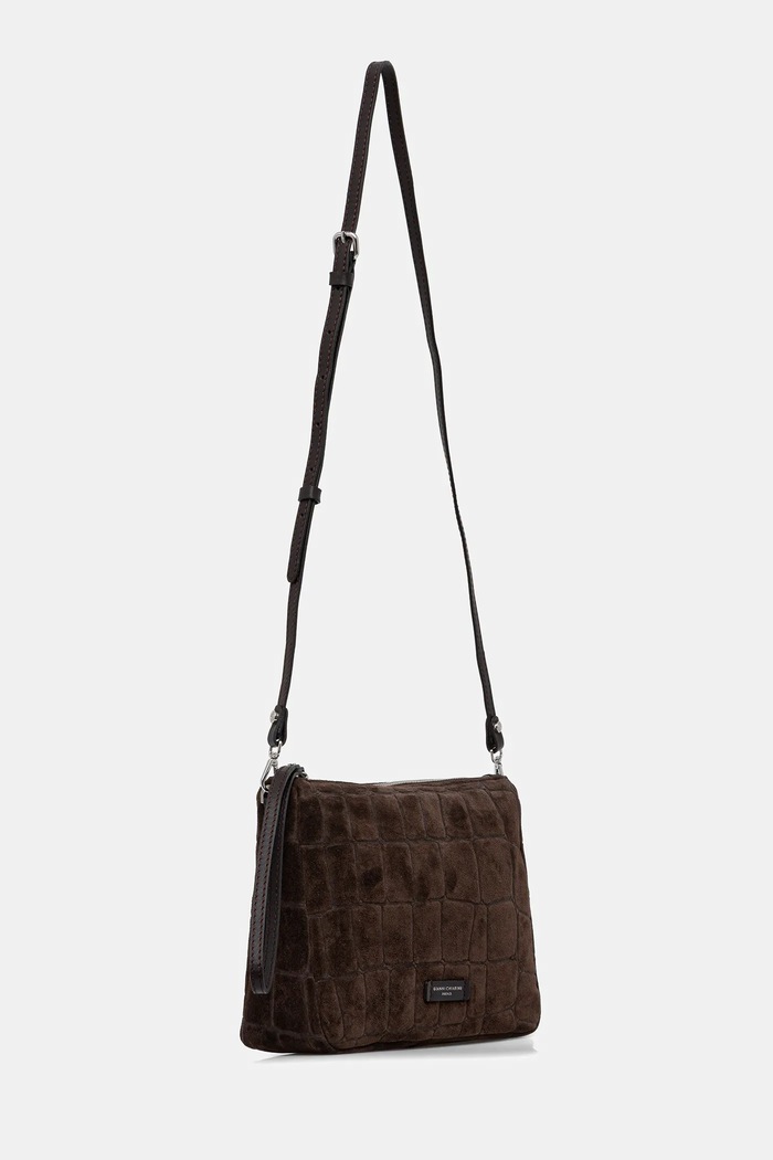 Gianni Chiarini Geantă crossbody pentru femei din piele întoarsă NORA POUCH BS.10225.CM.PL maro AW25