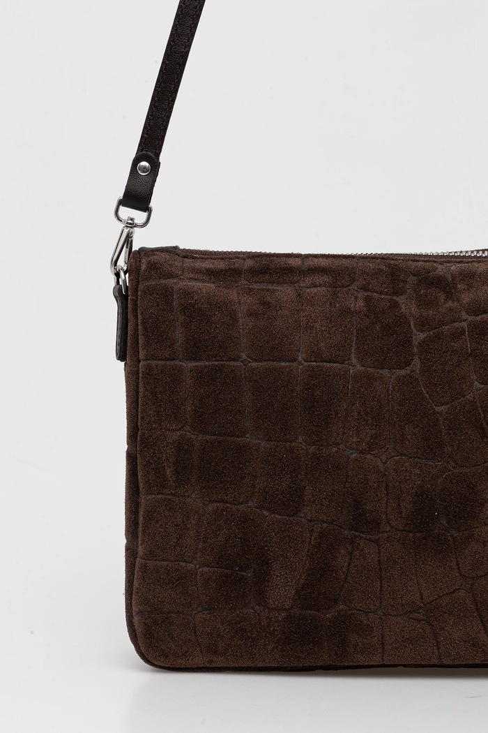 Accesorii Gianni Chiarini Geantă crossbody pentru femei din piele întoarsă NORA POUCH BS.10225.CM.PL maro