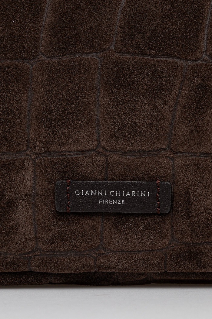 Geantă crossbody pentru femei din piele întoarsă NORA POUCH Gianni Chiarini BS.10225.CM.PL maro