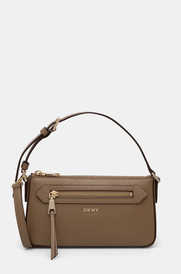 Kožená kabelka Dkny přírodní kůže zelená R42HKE18
