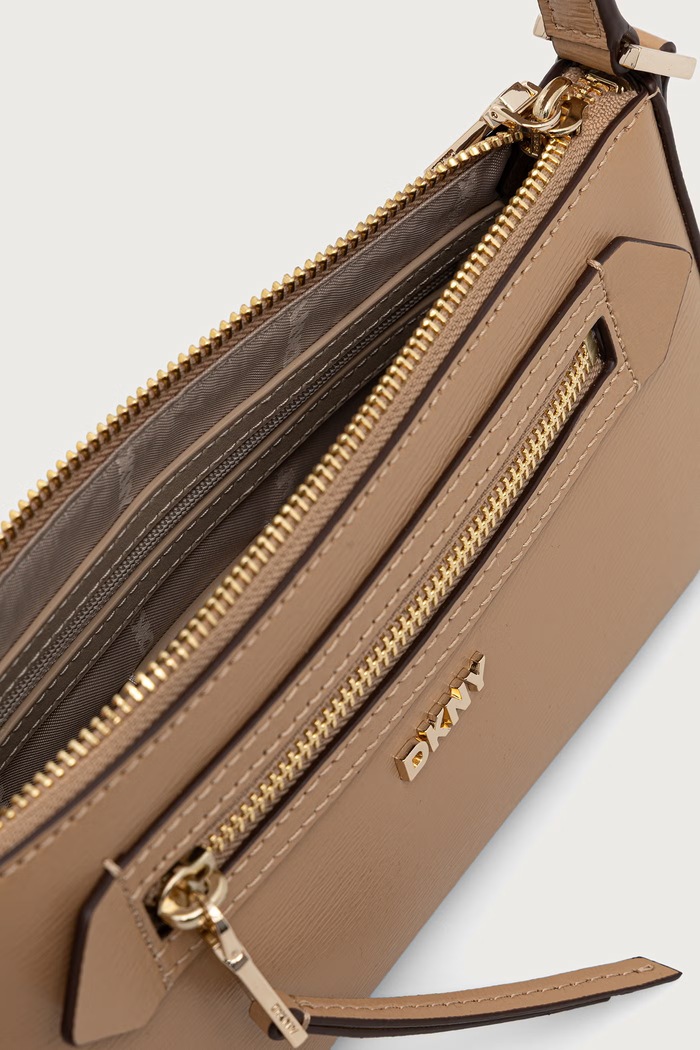 DKNY torebka crossbody damska skórzana R42HKE18 beżowy
