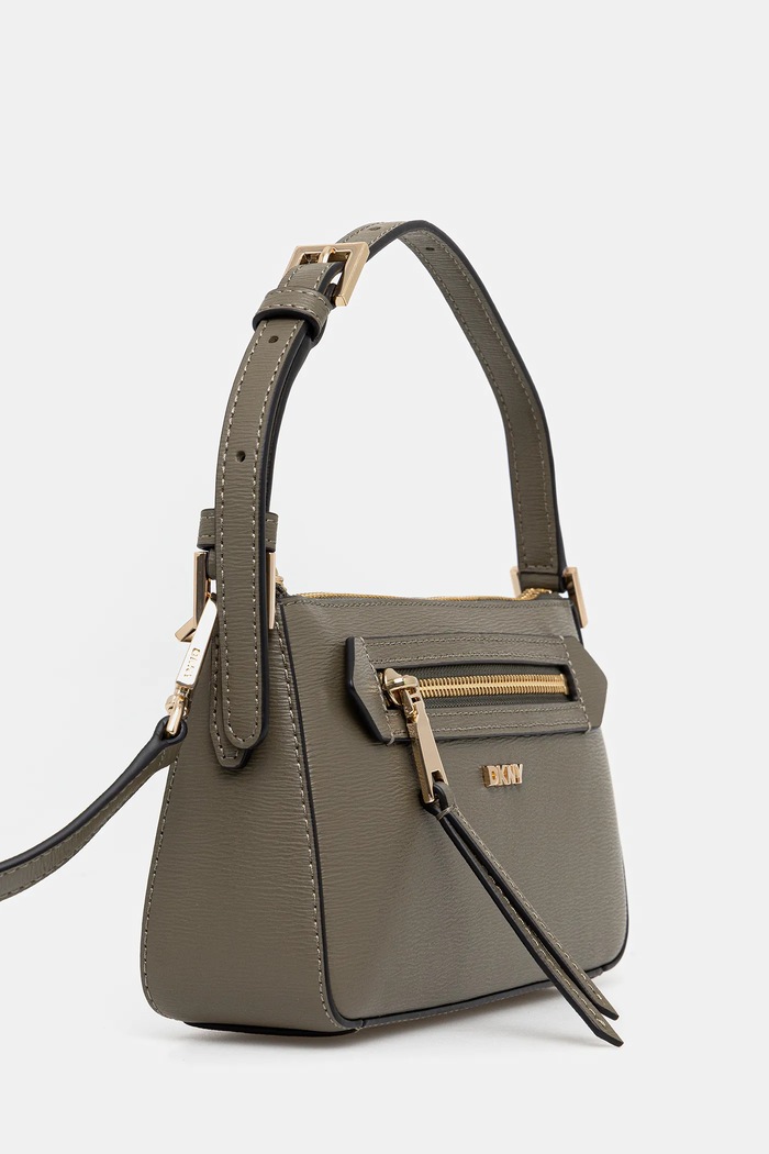 DKNY Torebka crossbody damska skórzana R42HKE18 zielony SS26