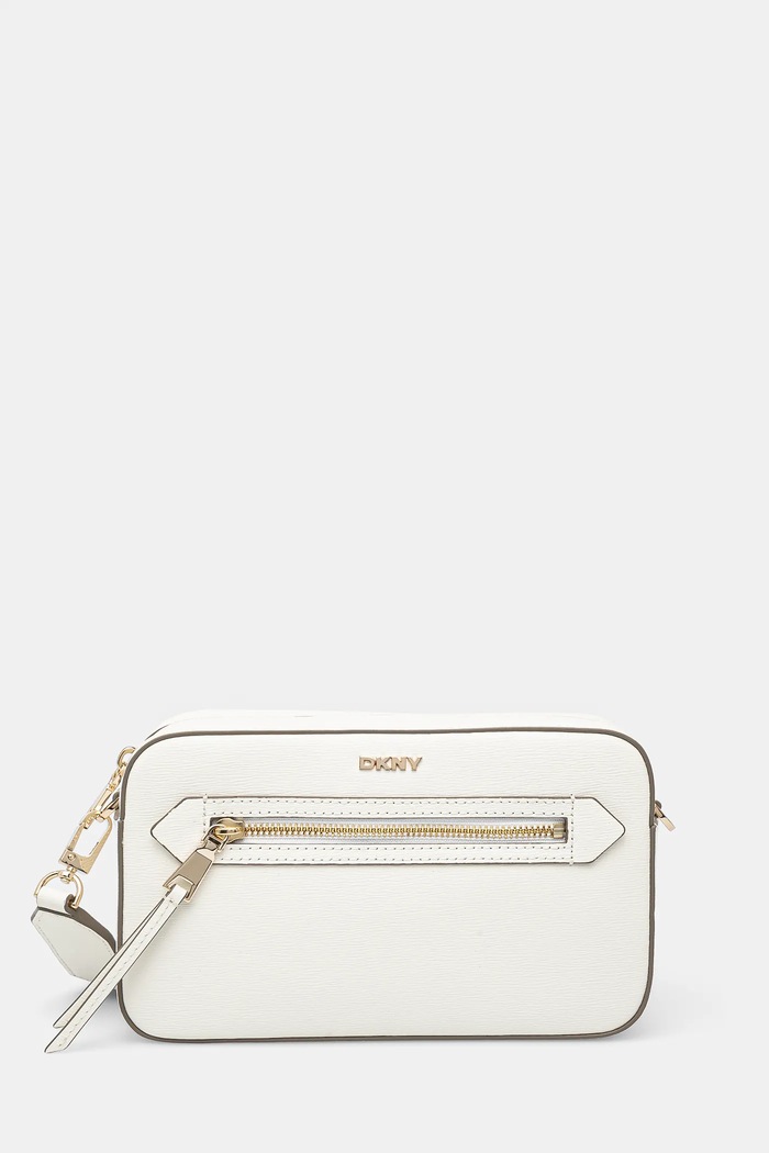 Kožená kabelka Dkny usňová koža béžová R42E3E22