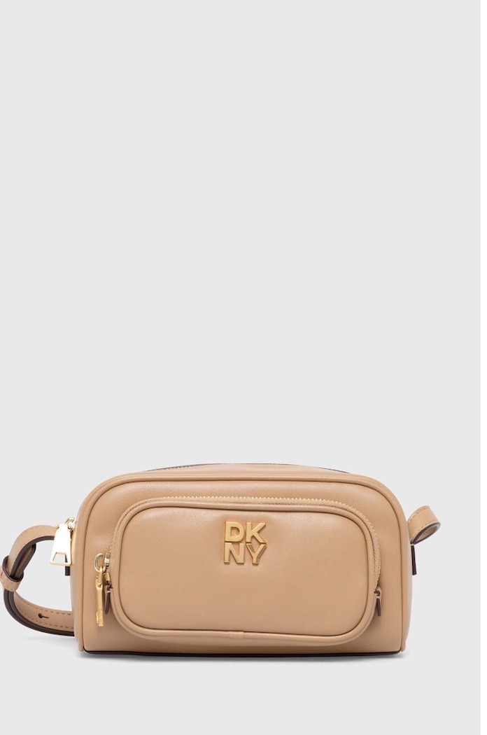 Dkny torebka skórzana skóra licowa beżowy R42EKE53