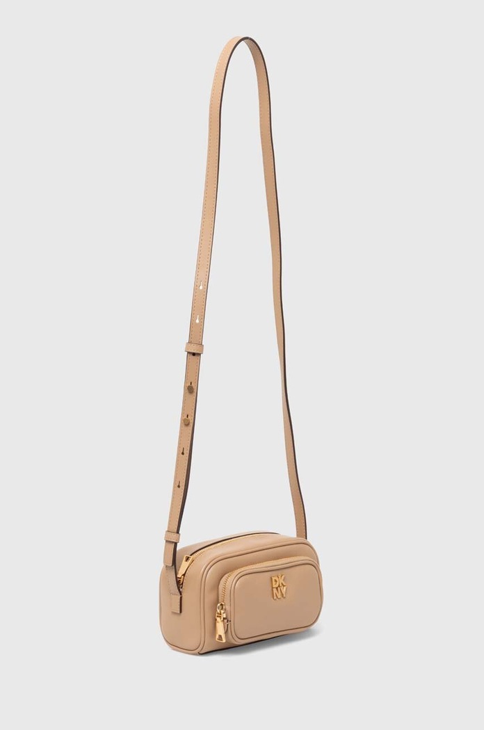 Dkny torebka skórzana R42EKE53 beżowy AW24