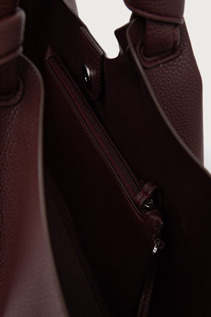 DKNY torebka shopper damska z imitacji skóry PAULA R42BAE49 bordowy