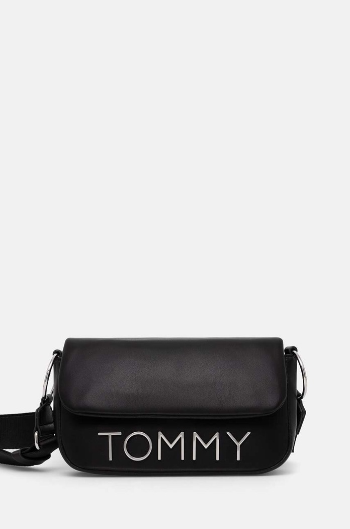 Kabelka Tommy Jeans hladký černá AW0AW16258
